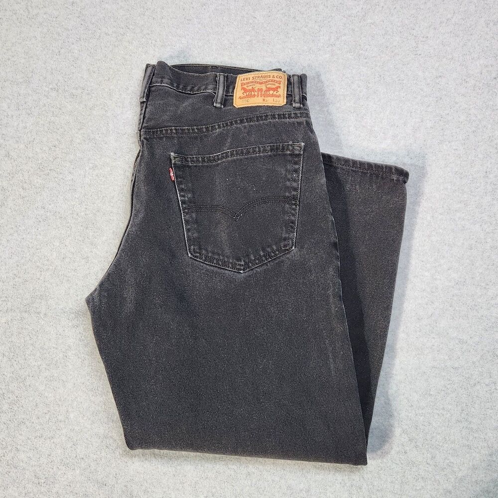 Levi’s 550 Mens Jeans 38x30 Faded Black Denim Relaxed Fit Tapered Leg Levis